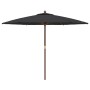 Sombrilla de jardín con poste de madera negro 299x240 cm en Sombrillas | Comprar online en Foro24