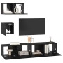Conjunto de mueble de TV 4 pcs Roble negro 80 x 30 x 30 cm