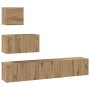 Conjunto de mueble de TV 4 pcs Roble artisan 80 x 30 x 30 cm