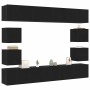 Juego de mueble para TV de 6 piezas - Montado en la pared