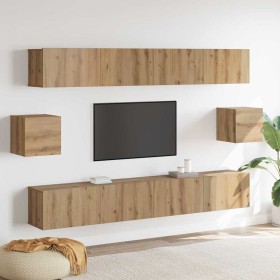 Conjunto de mueble de TV 6 pcs Artisan antiguo 100 x 30 x 30 cm
