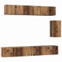 Conjunto de mueble de TV 6 pcs Madera vieja 100 x 30 x 30 cm