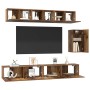 Conjunto de mueble de TV 6 pcs Madera vieja 100 x 30 x 30 cm