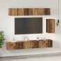 Conjunto de mueble de TV 6 pcs Madera vieja 100 x 30 x 30 cm