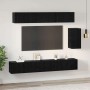 Conjunto de mueble de TV 6 pcs Roble negro 100 x 30 x 30 cm