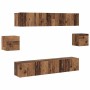Conjunto de mueble de TV 6 pcs Madera vieja 80 x 30 x 30 cm