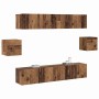Conjunto de mueble de TV 6 pcs Madera vieja 80 x 30 x 30 cm