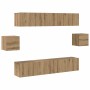 Conjunto de mueble de TV 6 pcs Artisan antiguo 80 x 30 x 30 cm