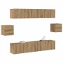 Conjunto de mueble de TV 6 pcs Artisan antiguo 80 x 30 x 30 cm