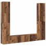 Gabinete de TV 6 pcs Marrón 221 x 30 x 180 cm