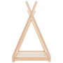 Estructura de cama infantil de madera maciza de pino 70x140 cm