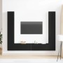 Gabinete de TV 6 pcs Negro 80 x 30 x 30 cm Madera contrachapada