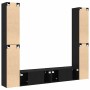 Gabinete de TV 6 pcs Negro 80 x 30 x 30 cm Madera contrachapada