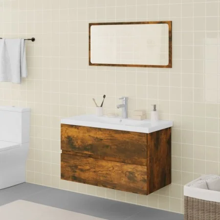 Badezimmermöbelset aus geräuchertem Eichensperrholz von vidaXL, Badezimmermöbel - Ref: Foro24-3120351, Preis: 221,36 €, Rabat...