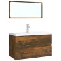 Set de muebles de baño madera contrachapada color roble ahumado de vidaXL, Muebles de baño - Ref: Foro24-3120351, Precio: 238...
