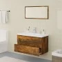 Badezimmermöbelset aus geräuchertem Eichensperrholz von vidaXL, Badezimmermöbel - Ref: Foro24-3120351, Preis: 221,36 €, Rabat...
