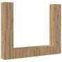Gabinete de TV 6 pcs Marrón 221 x 30 x 180 cm