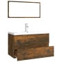 Set de muebles de baño madera contrachapada color roble ahumado de vidaXL, Muebles de baño - Ref: Foro24-3120351, Precio: 238...