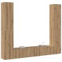 Gabinete de TV 6 pcs Marrón 221 x 30 x 180 cm