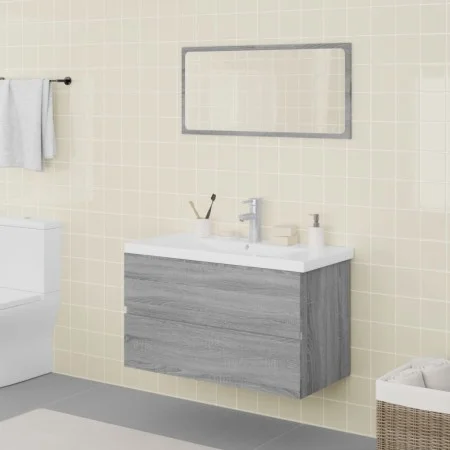 Sonoma Badmöbel-Set aus grauem Sperrholz von vidaXL, Badezimmermöbel - Ref: Foro24-3120352, Preis: 235,87 €, Rabatt: %