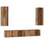 Conjunto de mueble de TV 5 pcs Madera vieja 30.5 x 30 x 90 cm