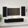 Conjunto de mueble de TV Montaje en la pared 5 pcs Roble negro