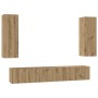 Conjunto de mueble de TV 4 pcs Roble artisan 30.5 x 30 x 90 cm