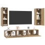 Conjunto de mueble de TV 4 pcs Roble artisan 30.5 x 30 x 90 cm