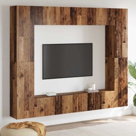 Gabinete de TV 8 pcs Marrón 221 x 30 x 180 cm