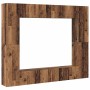 Gabinete de TV 8 pcs Marrón 221 x 30 x 180 cm