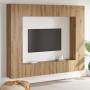 Gabinete de TV 8 pcs Marrón 221 x 30 x 180 cm