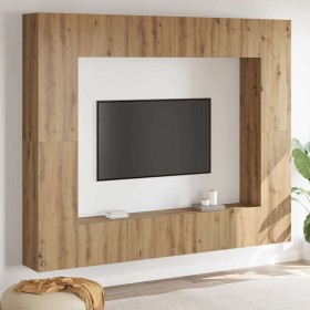 Gabinete de TV 8 pcs Marrón 221 x 30 x 180 cm