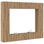 Gabinete de TV 8 pcs Marrón 221 x 30 x 180 cm