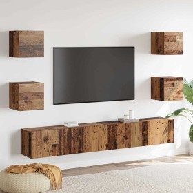 Gabinete de TV 6 pcs Marrón 200 x 30 x 30 cm