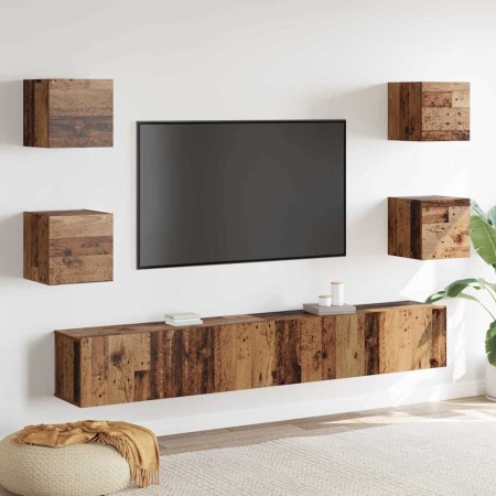 Gabinete de TV 6 pcs Marrón 200 x 30 x 30 cm