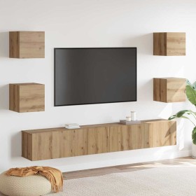 Gabinete de TV 6 pcs Marrón 200 x 30 x 30 cm