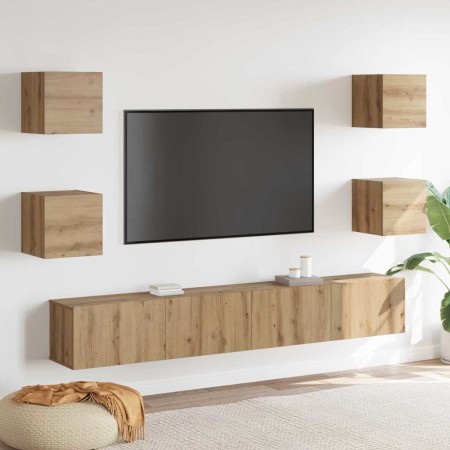 Gabinete de TV 6 pcs Marrón 200 x 30 x 30 cm