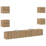 Gabinete de TV 6 pcs Marrón 200 x 30 x 30 cm