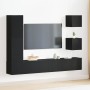 Juego de Armario para TV 6 pcs Roble negro 160 x 30 x 30.5 cm