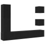 Juego de Armario para TV 6 pcs Roble negro 160 x 30 x 30.5 cm