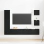 Juego de Armario para TV 6 pcs Roble negro 160 x 30 x 30.5 cm