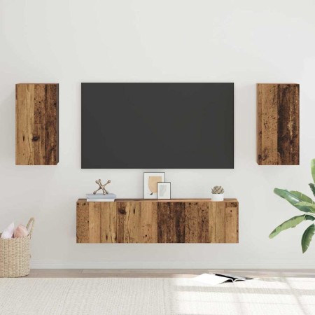 Conjunto de mueble de TV 4 pcs Madera vieja 30.5 x 30 x 60 cm
