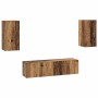 Conjunto de mueble de TV 4 pcs Madera vieja 30.5 x 30 x 60 cm