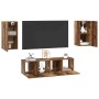 Conjunto de mueble de TV 4 pcs Madera vieja 30.5 x 30 x 60 cm