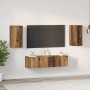 Conjunto de mueble de TV 4 pcs Madera vieja 30.5 x 30 x 60 cm