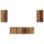 Conjunto de mueble de TV 4 pcs Madera vieja 30.5 x 30 x 60 cm