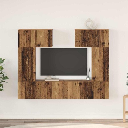 Conjunto de mueble de TV 6 pcs Madera vieja 80 x 30 x 30 cm