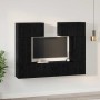Conjunto de mueble de TV 6 pcs Roble negro 80 x 30 x 30 cm