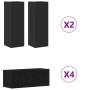 Mueble para TV de 8 Piezas - Montado en la Pared, Roble Negro