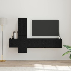 Conjunto de mueble de TV 5 pcs Roble negro 181 x 30 x 120 cm